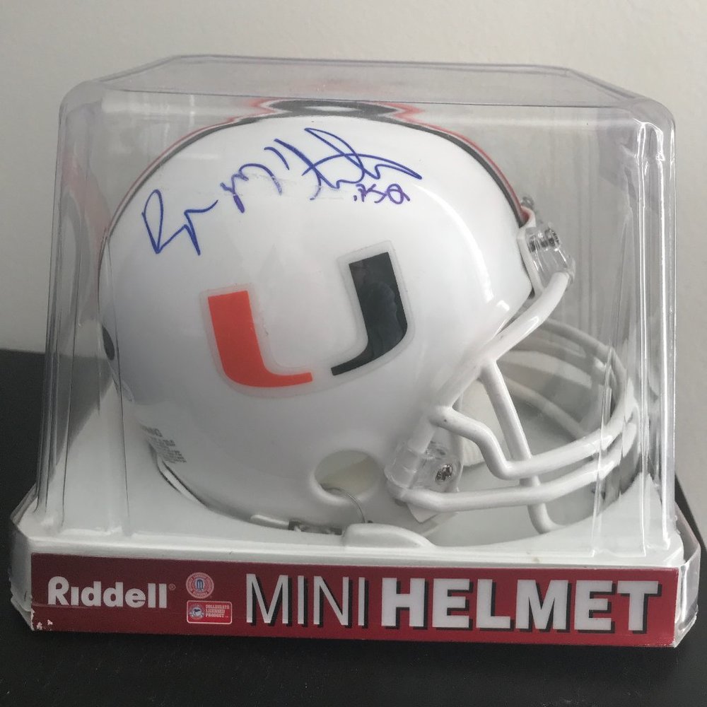 Miami Hurricanes Signed Mini-Helmet